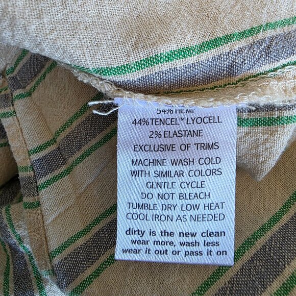 Toad&Co Taj Hemp Tank Button Back Stripe Sleeveless Boxy Size M Hemp Lyocell Top - Picture 8 of 10